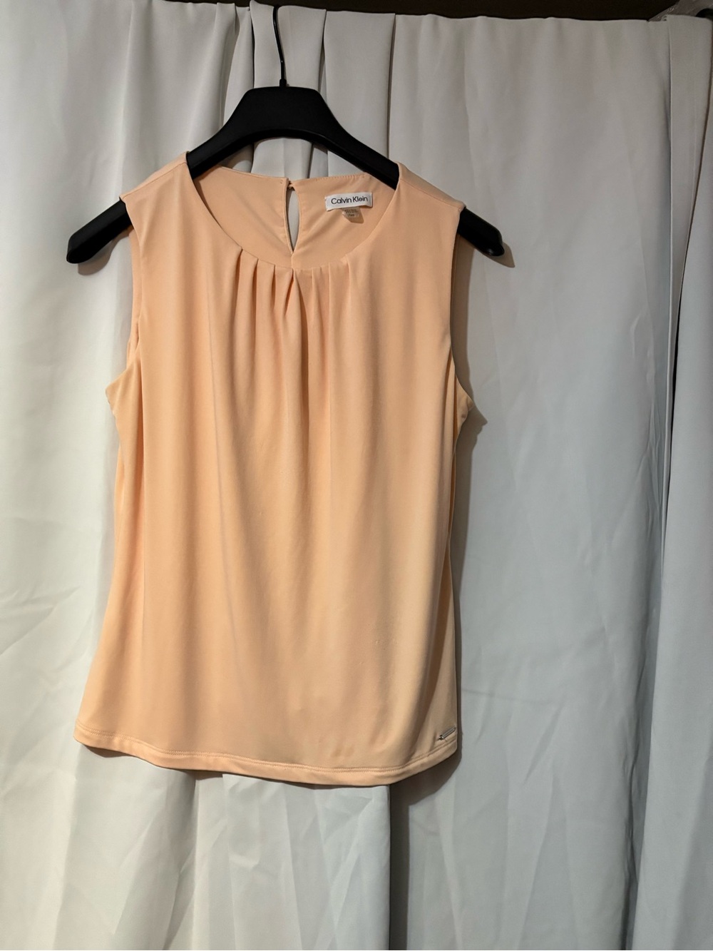 Calvin Klein Peach Pleated Sleeveless Camisole #2070 - Picture 1 of 7